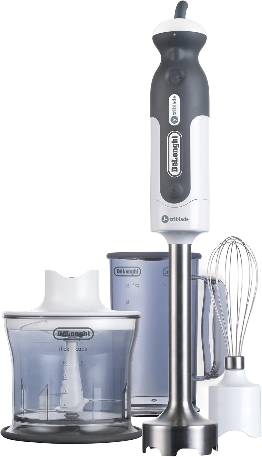 Delonghi DHB718 380-Watt Tri-Blade 2-Speed Hand Blender with Whisk