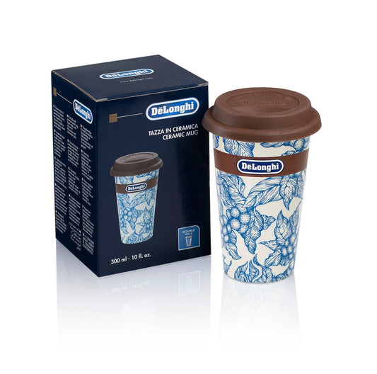 Delonghi 5513284481 Fully Automatic Espresso Machine Thermal Mug Blu Flower